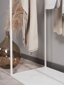 Kleiderstange Pacey in Weiß mit Marmor-Optik, Gestell: Metall, pulverbeschichtet, Ablage: Mitteldichte Holzfaserpla, Weiß, B 120 x H 152 cm