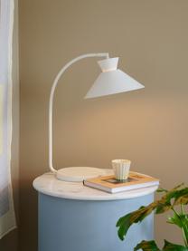 Lámpara de escritorio grande Dial, Estructura: metal recubierto, Cable: plástico, Blanco, Ø 25 x Al 51 cm