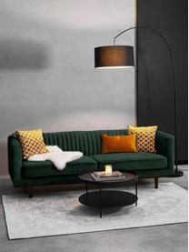 Sofa z aksamitu z drewnianymi nogami Dante (3-osobowa), Tapicerka: aksamit poliestrowy, Tapicerka: pianka poliuretanowa, Aksamitny zielony, S 210 x G 87 cm