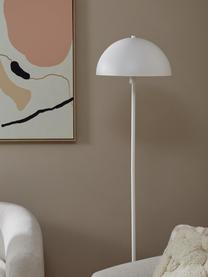 Lámpara de pie Matilda, Pantalla: metal con pintura en polv, Cable: cubierto en tela, Blanco, Ø 40 x Al 164 cm