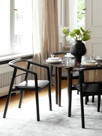 Židle s područkami a vídeňskou pleteninou Gali, Jasanové dřevo, černá, Š 56 cm, H 55 cm