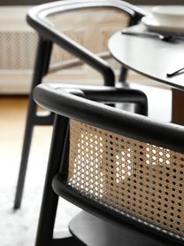 Stolička s opierkami s viedenským výpletom Gali, Čierna, béžová, Š 56 x H 55 cm