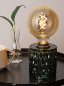 Lámpara de noche Crystal Magic, Cable: cubierto en tela, Blanco, dorado, Ø 11 x Al 13 cm