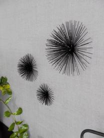 Déco murale oursin Spike, 3 élém., Métal, Noir, Lot de différentes tailles