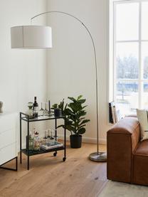 Lampa podłogowa łukowa Niels, Biały, odcienie chromu, S 157 x W 218 cm