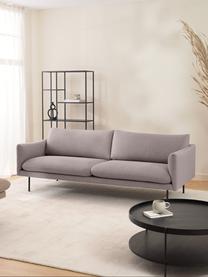 Sofá de terciopelo Moby (3 plazas), Tapizado: terciopelo (poliéster de , Estructura: madera de pino maciza, Patas: metal con pintura en polv, Terciopelo gris pardo, An 220 x F 95 cm