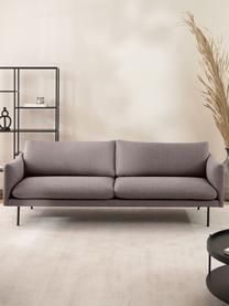 Sofá de terciopelo Moby (3 plazas), Tapizado: terciopelo (poliéster de , Estructura: madera de pino maciza, Patas: metal con pintura en polv, Terciopelo gris pardo, An 220 x F 95 cm
