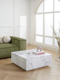 Table basse aspect marbre Lesley, MDF, enduit feuille mélaminée, Blanc, aspect marbre, haute brillance, larg. 90 x prof. 90 cm
