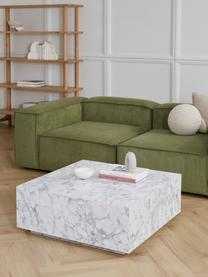 Tavolino da salotto effetto marmo Lesley, Pannello di fibra a media densità (MDF) rivestito con foglio di melamina, Bianco marmorizzato, lucido, Larg. 90 x Prof. 90 cm