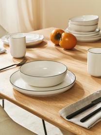 Service de table en porcelaine Facile, 6 personnes (18 élém.), Porcelaine robuste de haute qualité (env. 50 % kaolin, 25 % quartz et 25 % feldspath), Noir, 6 personnes (18 élém.)