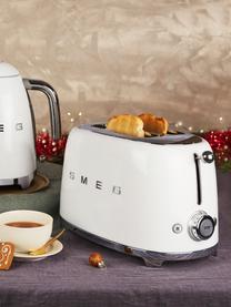 Langschlitztoaster 50's Style, Edelstahl, lackiert, Weiß, glänzend, B 41 x H 22 cm