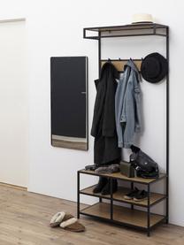 Metalen kledingkast Seaford, Frame: metaal, gepoedercoat, Hout, zwart, B 77 x H 185 cm