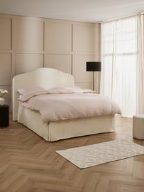 Cama continental Premium Dahlia, Patas: madera de abedul maciza p, Tejido blanco crema, 140 x 200 cm, dureza H2