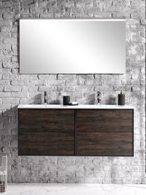 Doppelwaschtisch-Set Ago, 4-tlg., Spiegelfläche: Spiegelglas, Rückseite: ABS-Kunststoff, Schwarz, Eschenholz-Optik, B 121 x H 190 cm