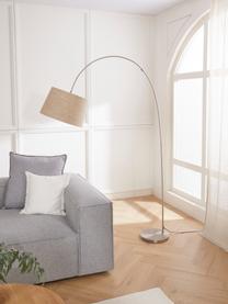 Grand lampadaire arc beige Laurence, Beige, couleur argentée, Ø 40 x haut. 188 cm
