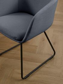 Čalouněná židle s područkami Juri, Tmavě šedá, Š 55 cm, H 57 cm