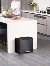 Abfalleimer Essential mit Pedal-Funktion, 20 L + 9 L, Behälter: Edelstahl, beschichtet, Deckel: Kunststoff, Schwarz, B 46 x H 41 cm, 20 L + 9 L