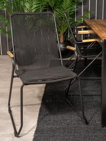 Gartensitzgruppe Bois, 7-tlg., Sitzfläche: Seil, beschichtet, Schwarz, Akazienholz, Set mit verschiedenen Größen