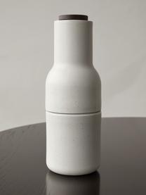 Sada designových keramických mlýnků na sůl a pepř s víčkem z ořechového dřeva Bottle Grinder, 2 díly, Greige, bílá, Ø 8 cm, V 21 cm