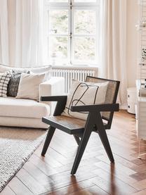 Fotel wypoczynkowy z plecionką wiedeńską Sissi, Stelaż: lite drewno bukowe, lakie, Czarny, jasny brązowy, S 58 x G 66 cm