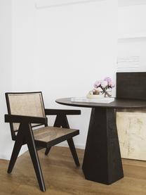 Fauteuil lounge en cannage Sissi, Noir, brun clair, larg. 58 x prof. 66 cm