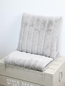 Pléd z umělé kožešiny Fluffy, 100 % polyester, Světle šedá, Š 130 cm, D 160 cm