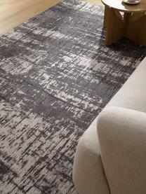 Handgewebter Baumwollteppich Luise, Flor: 100 % Baumwolle, Grautöne, B 80 x L 150 cm (Größe XS)