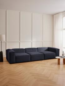 Modulares Sofa Lennon (4-Sitzer), Bezug: 100% Polyester Der strapa, Gestell: Massives Kiefernholz, FSC, Füße: Kunststoff, Webstoff Dunkelblau, B 327 x T 119 cm