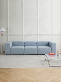 Modulares Bouclé-Sofa Lena (4-Sitzer), Bezug: Bouclé (93 % Polyester, 6, Gestell: Kiefernholz, Schichtholz,, Füße: Kunststoff, Bouclé Hellblau, B 284 x T 106 cm