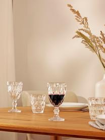 Wijnglazen Colorado met structuurpatroon, 4 stuks, Glas, Transparant, Ø 9 x H 17 cm