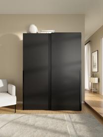Armario modular Leon, 2 puertas correderas (150 cm), diferentes variantes, Estructura: aglomerado con certificad, Negro, Interior Basic (An 150 x Al 200 cm)