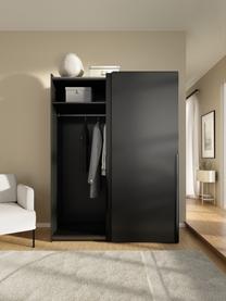 Armario modular Leon, 2 puertas correderas (150 cm), diferentes variantes, Estructura: aglomerado con certificad, Negro, Interior Basic (An 150 x Al 200 cm)