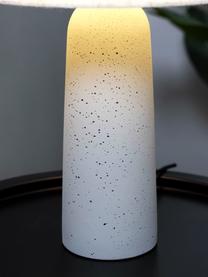 Große Tischlampe Kaya mit Betonfuß, Lampenschirm: 70% Baumwolle, 30% Leinen, Lampenfuß: Beton, Beige, Ø 29 x H 52 cm