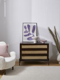 Cómoda cajonera con tejido vienés Vienna, Estructura: madera de mango maciza, Patas: metal con pintura en polv, Madera de mango, An 105 x Al 78 cm