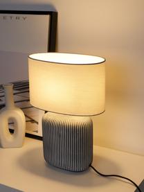 Lampa stołowa z ceramiki Pure Shine, Biały, szary, Ø 27 x W 38 cm