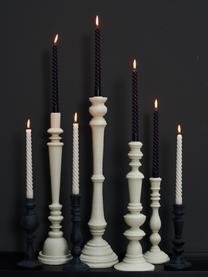 Velas candelabro Spiral, 4 uds., Cera, Gris claro, Ø 2,5 x Al 31 cm