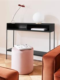 Konsola z litego drewna z otwartym przedziałem Lyle, Stelaż: metal malowany proszkowo, Czarny, S 105 x W 89 cm