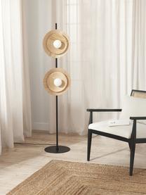 Lampada da terra orientabile in legno di frassino Zadie, Nero, legno di frassino, Ø 9 x Alt. 145 cm