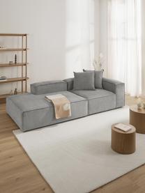Modulaire chaise longue Lennon van corduroy, Bekleding: corduroy (92% polyester, , Frame: massief grenenhout, FSC-g, Poten: kunststof, Corduroy grijs, B 269 x H 119 cm, rugleuning rechts