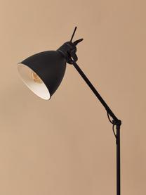 Lampa do czytania z metalu w stylu industrial Ethan, Czarny, Ø 15 x W 137 cm