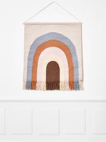 Decoración de pared Rainbow, 80% lana, 20% algodón, Beige, azul, naranja, rosa, crema, rosa palo, An 100 x Al 115 cm