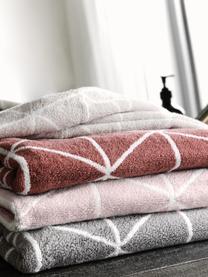 Obojstranný uterák s grafickým vzorom Elina, Bledoružová, krémovobiela, vzorovaná, Osuška, Š 70 x D 140 cm