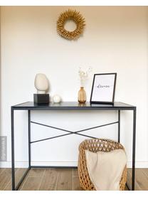 Wąskie biurko z drewna i metalu Seaford, Stelaż: metal malowany proszkowo, Blat: płyta pilśniowa średniej , Czarny, S 100 x G 45 cm