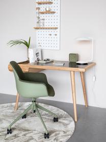 Bouclé bureaustoel Albert in groen, in hoogte verstelbaar, Bekleding: 100% polyester, Frame: aluminium, gepolijst, Zitvlak: 100% polypropyleen, Groen, zwart, B 59 x D 52 cm