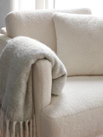 Teddy fauteuil Fluente in crèmewit met metalen poten, Bekleding: 100% polyester (teddyvach, Frame: massief grenenhout, Poten: gepoedercoat metaal, Teddy crèmewit, B 74 x D 85 cm