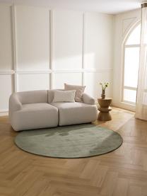 Ručně tkaný kulatý viskózový koberec Jane, Zelená, Ø 200 cm (velikost L)