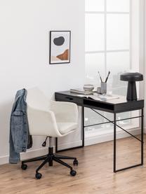 Fauteuil de bureau en velours Nora, hauteur ajustable, Beige, noir, larg. 58 x prof. 58 cm
