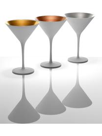 Kristall-Cocktailgläser Elements, 6 Stück, Kristallglas, beschichtet, Weiß, Messingfarben, Ø 12 x H 17 cm, 240 ml