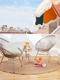 Fauteuil acapulco en plastique tressé Bahia, Taupe, larg. 81 x prof. 73 cm