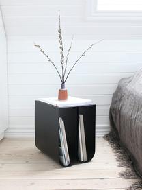 Mesa auxiliar de metal Curved, Acero con pintura en polvo, Negro, An 26 x Al 36 cm